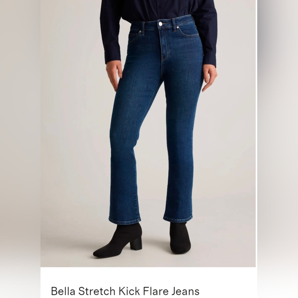 Quince Bella Stretch Kick Flare Jeans Size 27 With 26 Inch Inseam